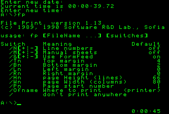 ��������� ������-601. �������� ��������� FP (File Print), ������������� ��� ������ � UniPascal
