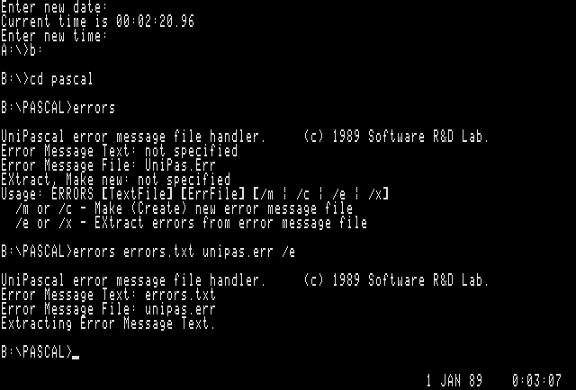 ��������� ������-601A. �������� ��������� ERRORS.PGM